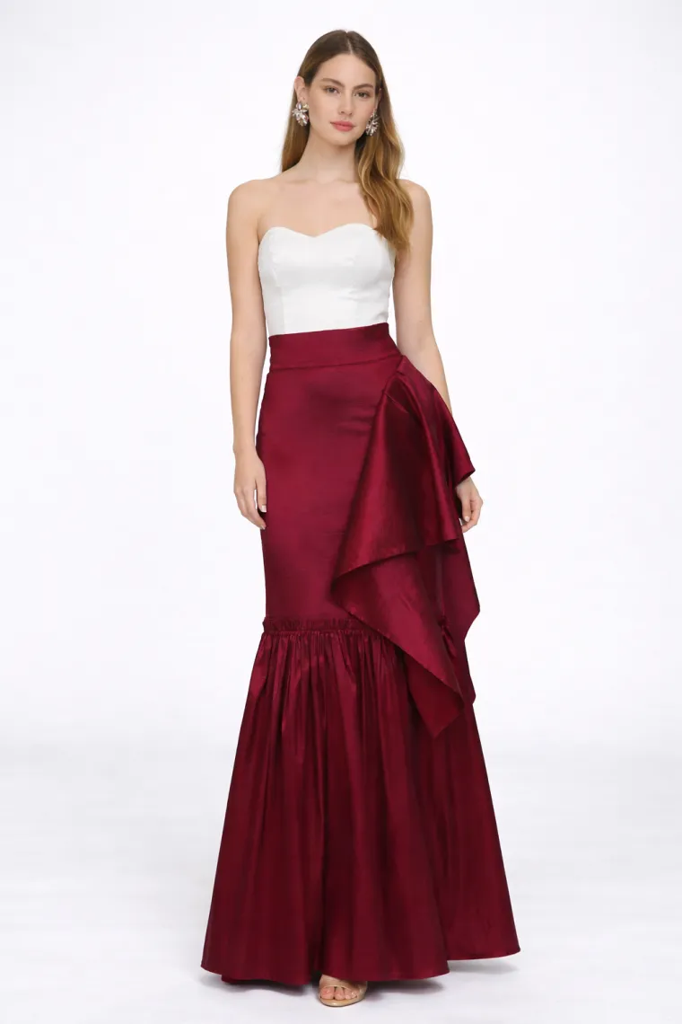 Vestido de día blanco y vino - Click2Dress